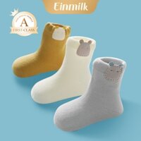 [Einmilk.ân ninh]Tất chân cho bé 0-3 tuổi cotton nguyên chất không đường may SK230 tất sơ sinh tất cho bé