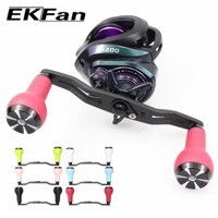 EKfan Tay Quay Máy Câu Cá Bằng Da TPE Họa Tiết Sợi carbon 130mm 27mm Kích Thước 8 * 5mm Daiwa 7 * 4mm Shimano DIY