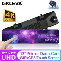 Ekleva 12-Inch 4K UHD Gương Dash Cam Wifi DVR Tuyến Đầu Ghi Video 3840P * 2160P Stream Media Camera Ô Tô Hỗ Trợ Đỗ Xe Tầm Nhìn Ban Đêm