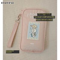 Elaccent Hộp đựng hộ chiếu Giá đỡ vé máy bay Hộp bảo vệ nữ Ins Gói tài liệu Du lịch nước ngoài Túi Id đa chức năng