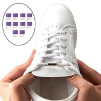 Elastic Lock Lace Universal Laces Lock Shoe Runners Kids White - Purple