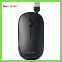 Elecom Chuột Có Dây Slint Im Lặng Slim Di Động Cáp 3 Nút Có Thể Thu Vào Màu Đen M-TM10UBBK Kích Thước M