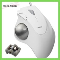 ELECOM Wired Trackball Mouse IST Bearing Supported Thumb Operation 36mm Ball 5 Buttons Windows Mac Chromebook White M-IT11URWH