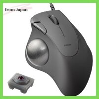 Elecom Wired Trackball Mouse IST Thumb Operation 36mm Ball Artificial Ruby 5 Button Windows Mac Chromebook Black M-IT10URBK