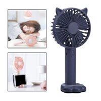 Electric Handheld Fan Mini Fan USB Powerful 1200mAh for Woman Bed Tent Dorm Desktop - Dark Blue