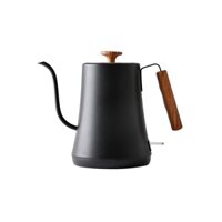 Electric Kettle 1.0L Coffee Drip Stainless Cafe Kettle Narrow Spout Electric Cafe Kettle Stylish AR-KE102BW Black/Wood