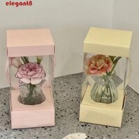 Elegant 5 Túi Gói Bó Hoa, Túi Xách Trong Suốt Hộp Hoa Cầm Tay, Chất Liệu Đóng Gói Sáng Tạo Hộp Giấy Di Động Túi Hoa Gói Hoa