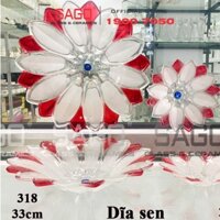ELEGANT JZ-318M - Dĩa Thủy Tinh Cạn Tia Sen Màu Elegant Đường Kính 33.0cm | Thủy Tinh Màu Cao Cấp