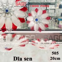 ELEGANT JZ-505M - Dĩa Thủy Tinh Cạn Tia Sen Màu Elegant Đường Kính 20.0cm | Thủy Tinh Màu Cao Cấp