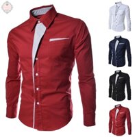 Elegant Men's Slim Fit Long Sleeve Dress Shirt Button Down Business Formal Style