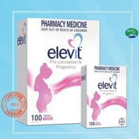 Elevit bầu,Vitamin tổng hợp Elevit cho phụ nữ mang thai,bổ sung Vitamin C,D3,Axit Folic cho mẹ bầu,hàng Úc,hộp 100 viên.