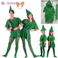 Elf Peter Pan Trang Phục Dành Cho Người Lớn Nam Nữ Cổ Tích Truyện Hoàng Tử Xanh Đầm Tất Tai Cho Trẻ Em Bé Trai Cô Gái Halloween Carvinal Cosplay