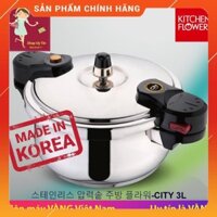[ELHAB4 giảm tối đa 500K] Nồi áp suất inox Hàn Quốc Kitchen Flower CIT300 3 lít