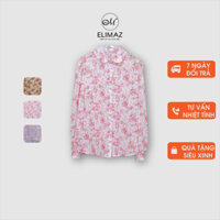 Elimaz Áo Sơ Mi Hoạ Tiết Cổ Sen Dài Tay, Áo Sơ Mi Công Sở Basic Đẹp Thanh Lịch EA25.016