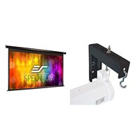 Elite Screens Spectrum Electric Motorized Projector Screen  &  6" Black Universal Projector Screen L-Brackets, Easy Adjustable Extension for Pe...
