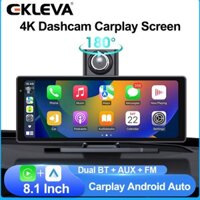 Elkeva 8.1 "Dash Cam 4K Carplay & Android Auto Car DVR Video Drive Recorder Stream Dahscam 180 ° Camera xoay 5G Wifi FM