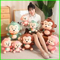 [Ellen] Khăn quàng cổ hoạt hình khỉ Búp bê sang trọng Quà tặng cho bé gái Trang trí nội thất Đồ chơi nhồi bông Gối đệm