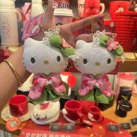 Elliejam Sang Trọng Hello Kitty Pendent, Móc Khóa Mèo Con Nhồi Bông Sanrio, Phụ Kiện Túi Mềm Kawaii Matcha Túi Kimono Mặt Dây Chuyền Quà Tặng