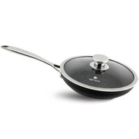 Elmich Opal Chảo vân đá tự nhiên Chống Dính, Đáy Full Từ, Có Vung Kính EL-380x - 28cm