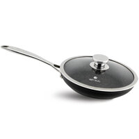 Elmich Opal Chảo vân đá tự nhiên Chống Dính, Đáy Full Từ, Có Vung Kính EL-380x - 26cm