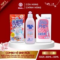 [ELMIE] COMBO VỆ SINH RỬA (Nước giặt quần áo em bé 800ml + Nước vệ sinh lồng giặt + Nước rửa bình sữa)
