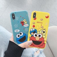 Elmo KAWS Case iPhone 5S 5 SE Soft iPhone 6 Casing 6S 7 8 Plus X XR XS Max Cover Cute Cartoon 7plus 8plus