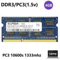 Elpida 4GB 2Rx8 PC3-10600s 1.5V (điện áp bình thường) DDR3 1333mhz RAM Laptop Bộ nhớ máy tính xách tay