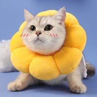 Elsabell Cổ áo hình nón cho mèo Hình dạng hoa hướng dương Có thể điều chỉnh Phẫu thuật Phục hồi Vòng cổ thời Elizabeth Mèo con Chó nhỏ