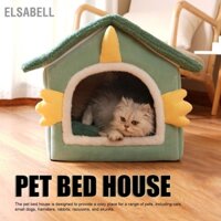 Elsabell. Giường cho thú cưng Nhà mềm mại Ấm áp mèo Hang Có thể tháo rời chó ấm cúng Hamster Thỏ Gấu trúc Chồn hôi