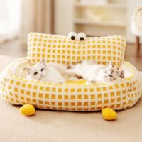 Elsabell. Mèo Sofa Giường Bông Mềm Thú Cưng Ghế Giữ Ấm Ngủ Đa Năng Chó Trong Nhà