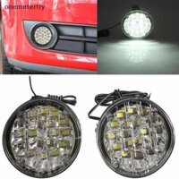 Em 2 chiếc 12V 18LED Đèn sương mù ô tô tròn Lái xe DRL Chạy ban ngày Đèn trắng sáng N