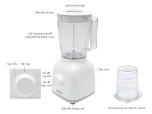 Máy xay sinh tố Sharp EM44AV (EM-44AV) - 400W