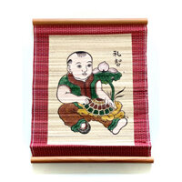 Em bé ôm rùa - Tranh dân gian Đông Hồ - Dong Ho folk woodcut painting - Tranh mành trục nhựa