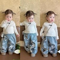 [EmbeMiu][6-16kg] Quần jean Mickey in hình siêu xinh chuẩn hàng thiết kế