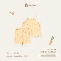 Embes Bộ quần áo cộc sát nách/hai dây cho bé gái