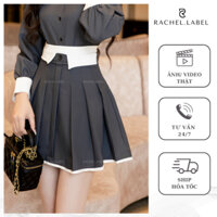 Emily Skirt - Chân váy dáng ngắn, xếp ly dáng xòe kéo khóa Rachel SG002