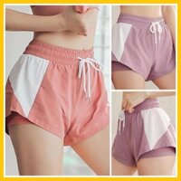 [EMMA] Quần Đùi Thể Thao 2 Lớp Nữ Sọc Màu [ĐỒ TẬP]