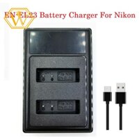 EN-EL23 LCD USB Dual Battery Charger for Nikon COOLPIX B700 P900S P900 P610S P610 P600 S810C Camera