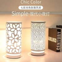 Èn Led B à n Phòng Ngủ Nhiều Màu Sắc Lãng Mạn Đèn Ngủ Đơn Giản Đèn Ngủ Thời Trang Cưới Sáng Tạo Ấm Áp Cho Con Bú Bảo Vệ Mắt Đèn Bàn Điều Khiển Từ Xa