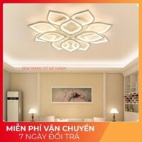 èn ốp trần trang trí phòng khách, đèn LED S12, 12 cánh hoa SEN 3 chế dộ sáng kèm điều khiển từ xa