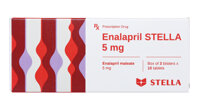 Enalapril Stella 5mg trị tăng huyết áp, suy tim (3 vỉ x 10 viên)