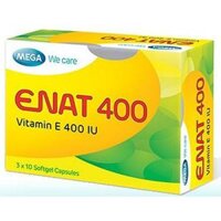 Enat 400 - Cung cấp 400 IU vitamin E cho cơ thể mỗi ngày cho làn da căng mọng, tươi sáng tự nhiên - Hộp 3 vỉ x 10 viên