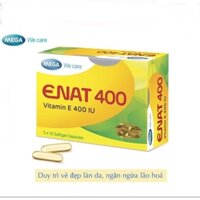 ENAT 400 - Natural Vitamin E 400 UI (Hộp 30 viên) - Viên uống Vitamin E 400UI giúp da căng mịn, chống oxy hoá.