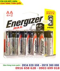 Energizer E91, LR6; Pin AA Alkaline 1.5v Energizer E91, LR6 chính hãng (Xuất xứ Singapore) Vỉ 6viên
