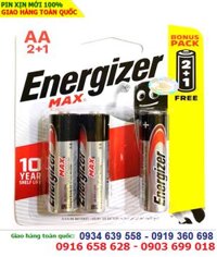 Energizer E91, LR6; Pin AA 1.5v Alkaline Energizer E91-BP3 chính hãng (Xuất xứ Singapore) Vỉ 3viên