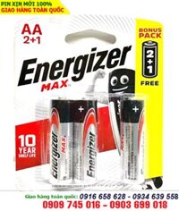Energizer E91, LR6; Pin AA 1.5v Alkaline Energizer E91-BP3 chính hãng (Xuất xứ Singapore) Vỉ 3viên