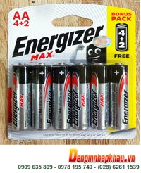 Energizer E91, LR6; Pin AA Alkaline 1.5v Energizer E91, LR6 chính hãng (Xuất xứ Singapore) Vỉ 6viên