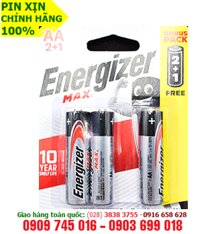 Energizer E91, LR6; Pin AA 1.5v Alkaline Energizer E91-BP3 chính hãng (Xuất xứ Singapore) Vỉ 3viên