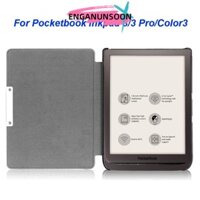 Enganunsoon 7.8 inch E-Reader, Vỏ Folio chống sốc chống rơi, Vỏ lưng da chống mài mòn tự động ngủ / đánh thức cho Pocketbook Inkpad 3 / 3 / Color3