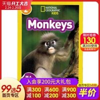 English truyện tranh gốc National Geographic Kids level2: Monkeys National Geographic Reading cho sách thiếu nhi tiếng Anh cho trẻ em từ điển bách khoa khoa học Đồ chơi giáo dục